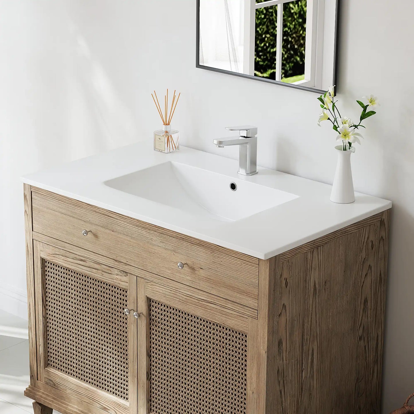 Dayton 37" x 22" Vitreous China Vanity Top Sink in White with Single Faucet Hole (Sink Only, No Vanity)