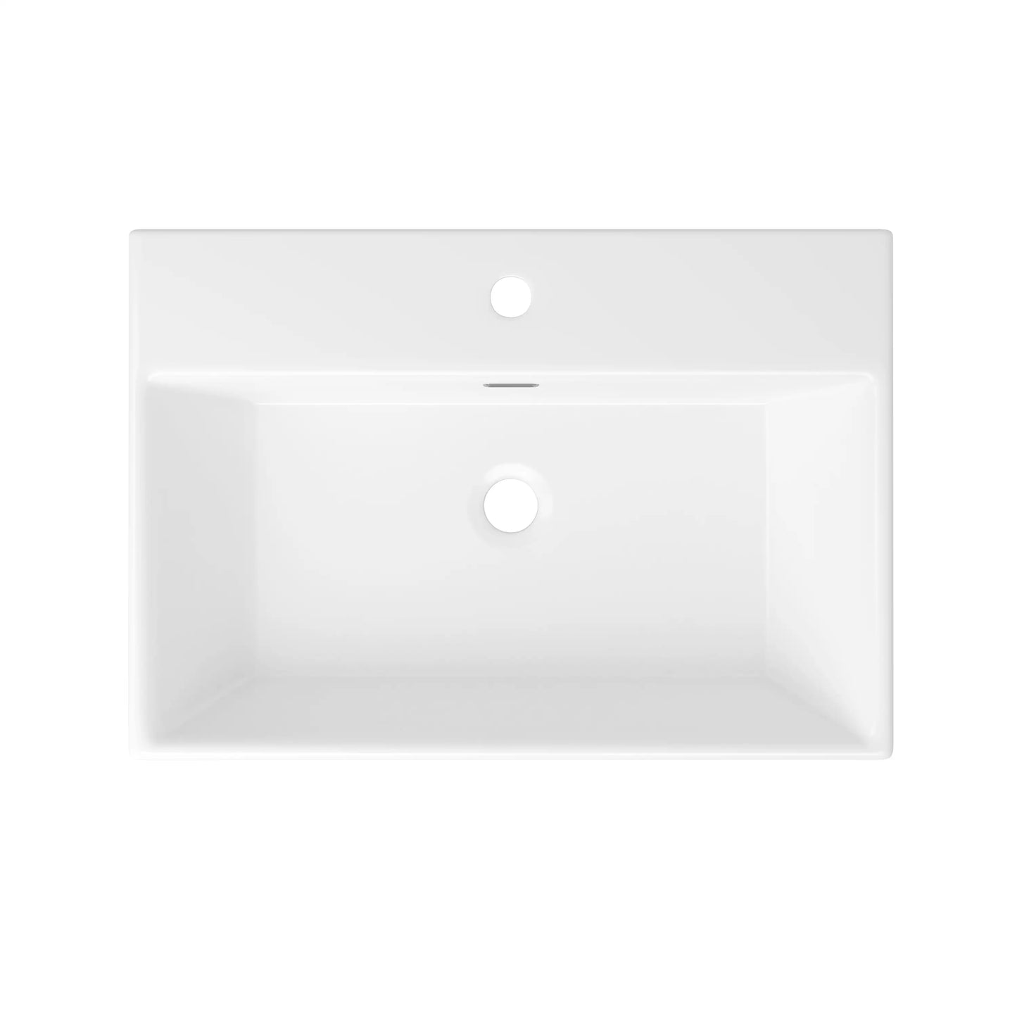 Turner 24" x 16" Rectangular Vessel Vitreous China Wall Mount Bathroom Sink with Overflow, Multiple Colors