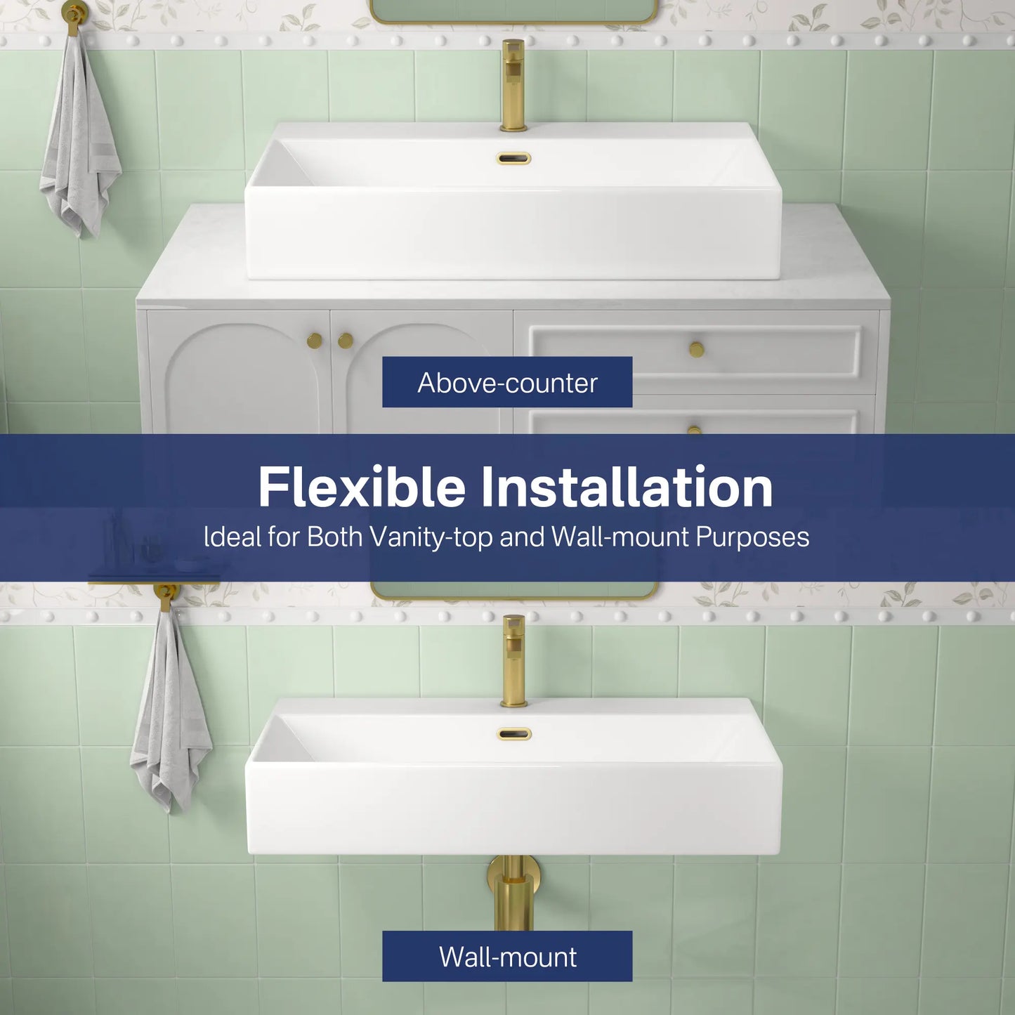 Turner 30" x 16.5" Rectangular Wall Mount Bathroom Sink with Overflow