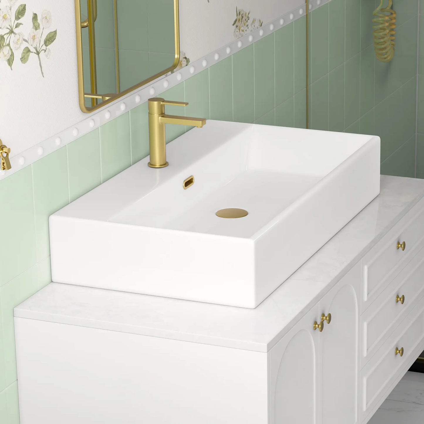 Turner 30" x 16.5" Rectangular Wall Mount Bathroom Sink with Overflow
