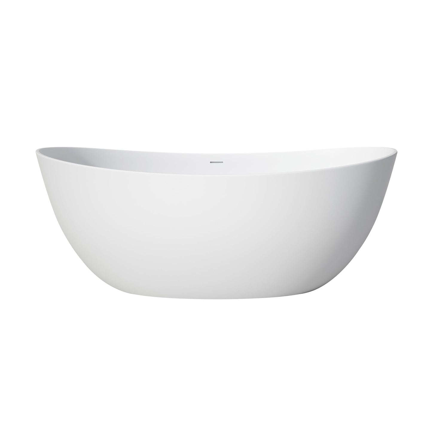 Giselle 65" x 34" Freestanding Solid Surface Soaking Bathtub with Drain and Integrated Overflow