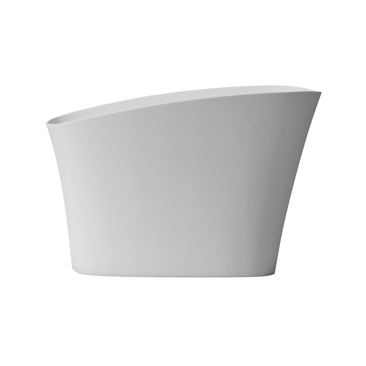 Pierre 51" x 29" Freestanding Solid Surface Japanese Soaking Bathtub in Matte White with Seat