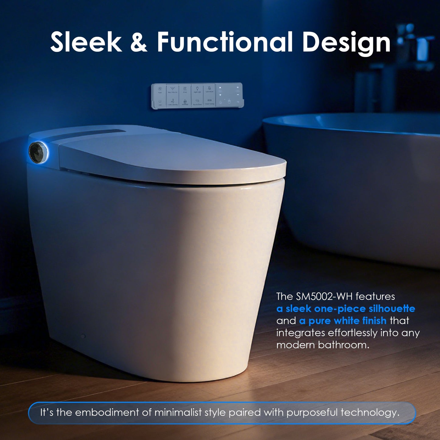 Marcel Smart Toilet with Tankless Flush & Bidet Wash