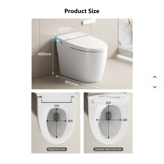 Intelligent Smart Toilet - Touchless Automatic Flush, Built-In Heated Bidet, & Sanitary for Modern Bathrooms