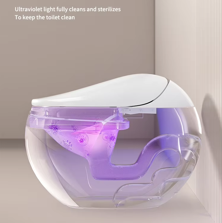 Oval Luxury Fully Automatic Smart Toilet | Ceramic Floor Mounted Smart Toilet with Remote Control