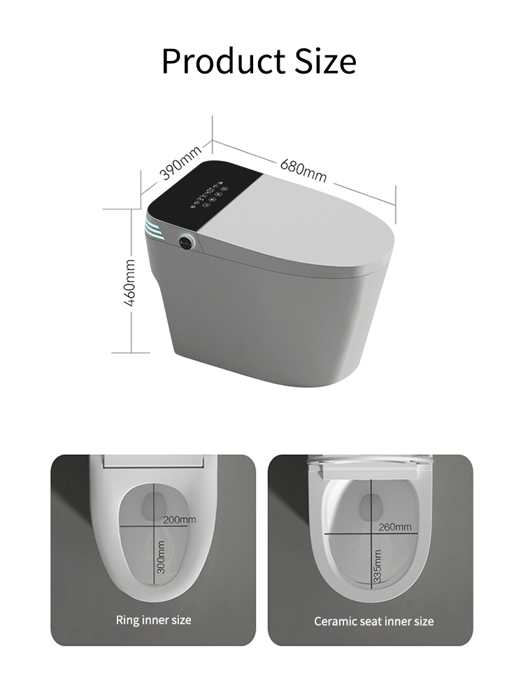 White Floor Mounted Intelligent Toilet | Tankless Smart Toilet