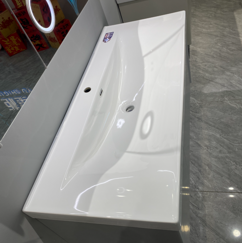 Luxury Modern 120cm Vanity with Ceramic Basin Sink and LED Defogger Mirror | Bathroom Vanity Set