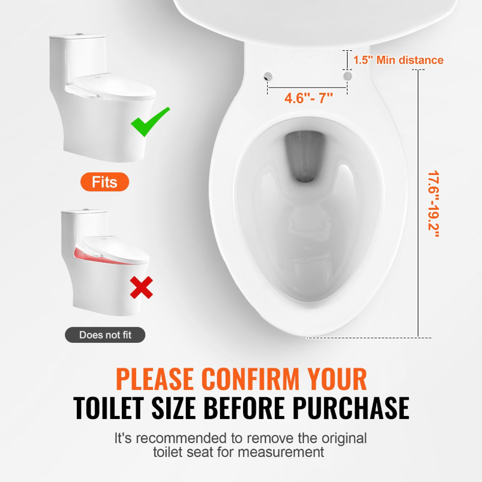 Electric Smart Heated Bidet Toilet Seat | Side Arm Control | Elongated Design