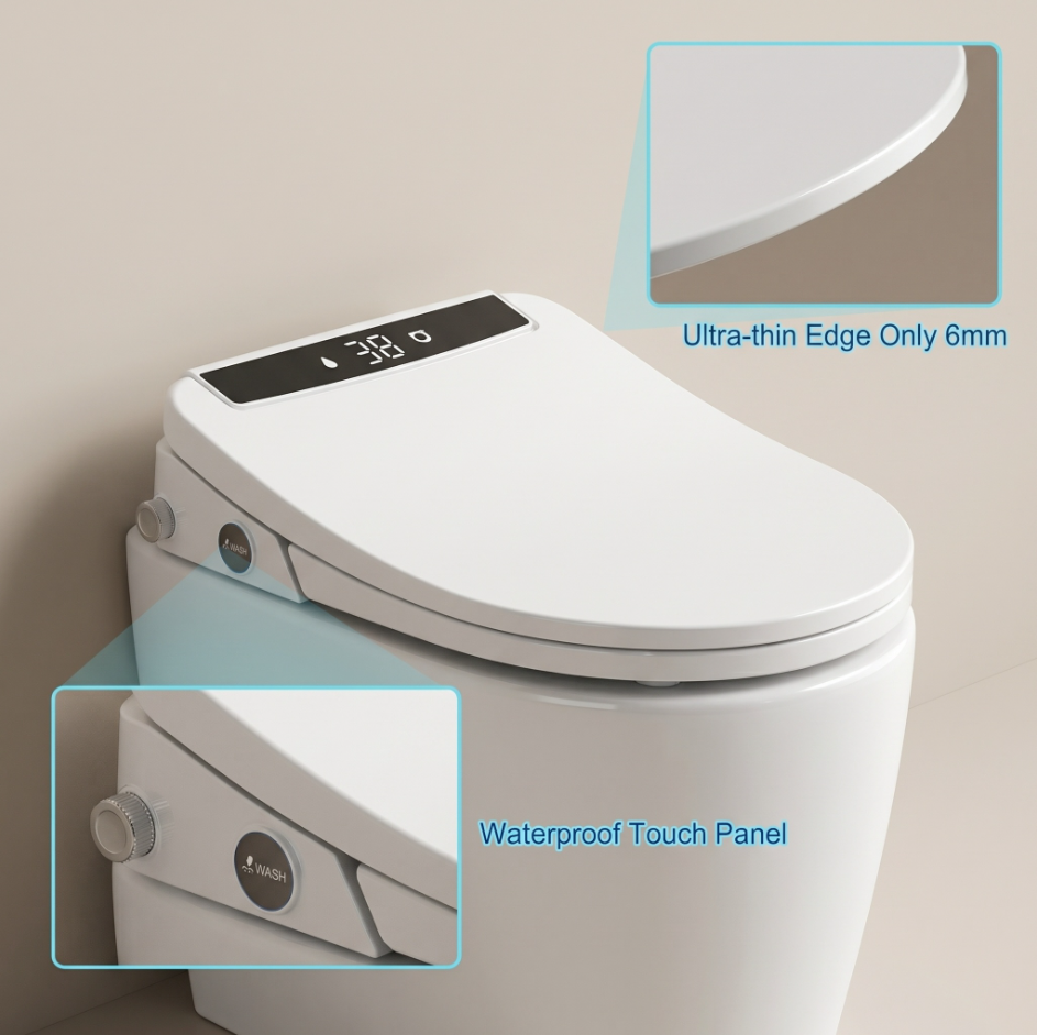 Elongated V-Shape Intelligent Toilet Seat OEM/ODM Support | Smart Bidet Seat