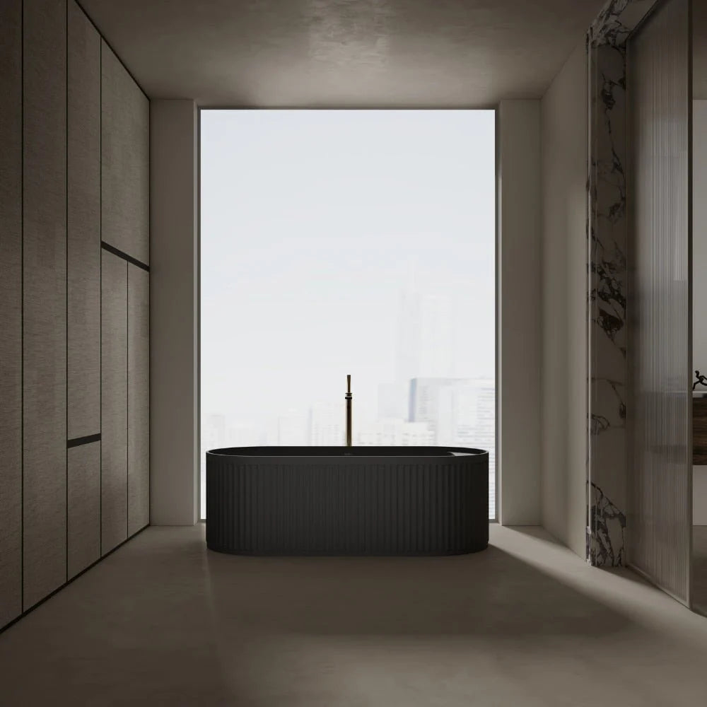 67 Inch MonBlari Solid Surface Freestanding Bathtub | Rounded