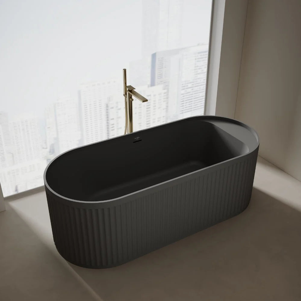 67 Inch MonBlari Solid Surface Freestanding Bathtub | Rounded