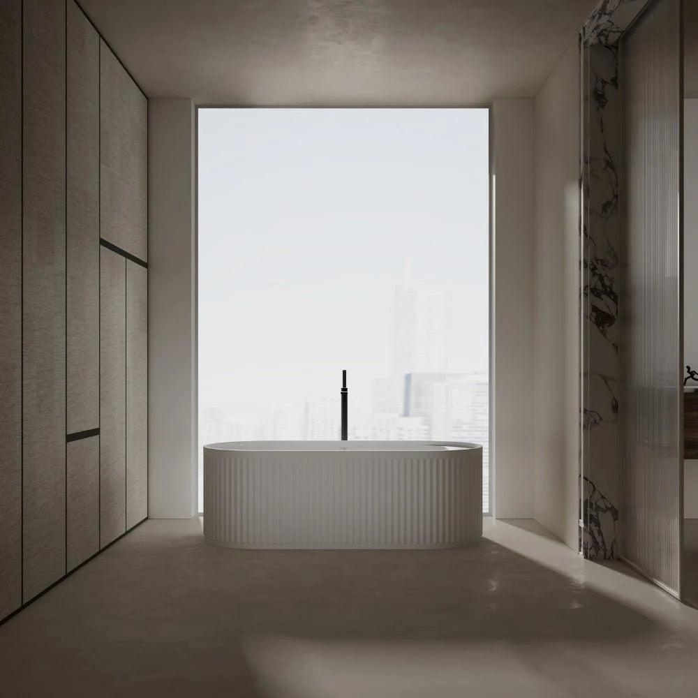 67 Inch MonBlari Solid Surface Freestanding Bathtub | Rounded