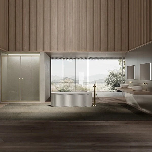 67 Inch MonBlari Solid Surface Freestanding Bathtub | Rounded