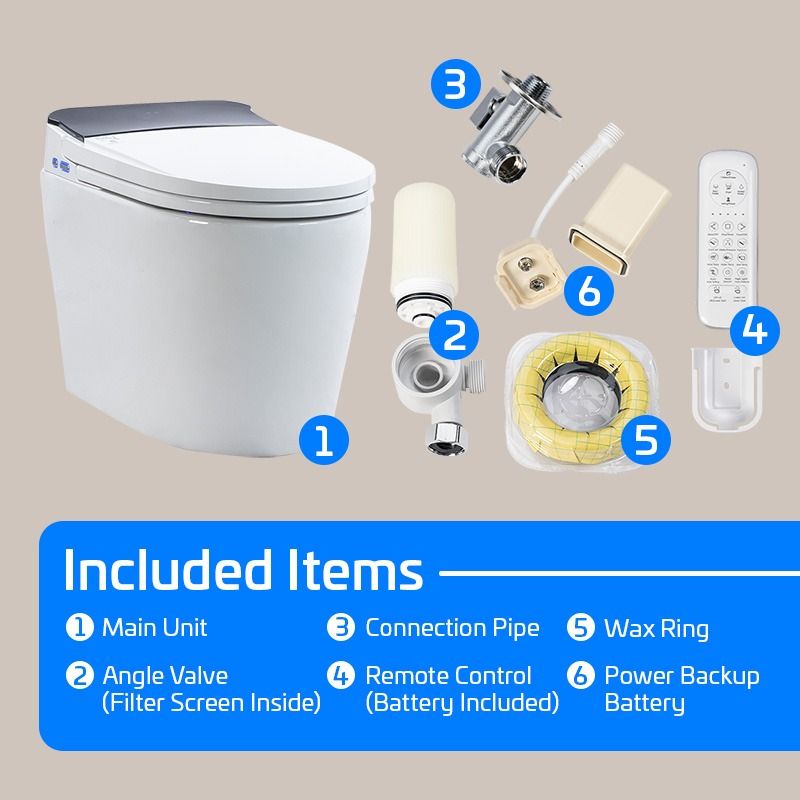 ACiQ Smart Toilet, ADA One-Piece with Bidet, Auto Flush, Heated Seat, LED Display