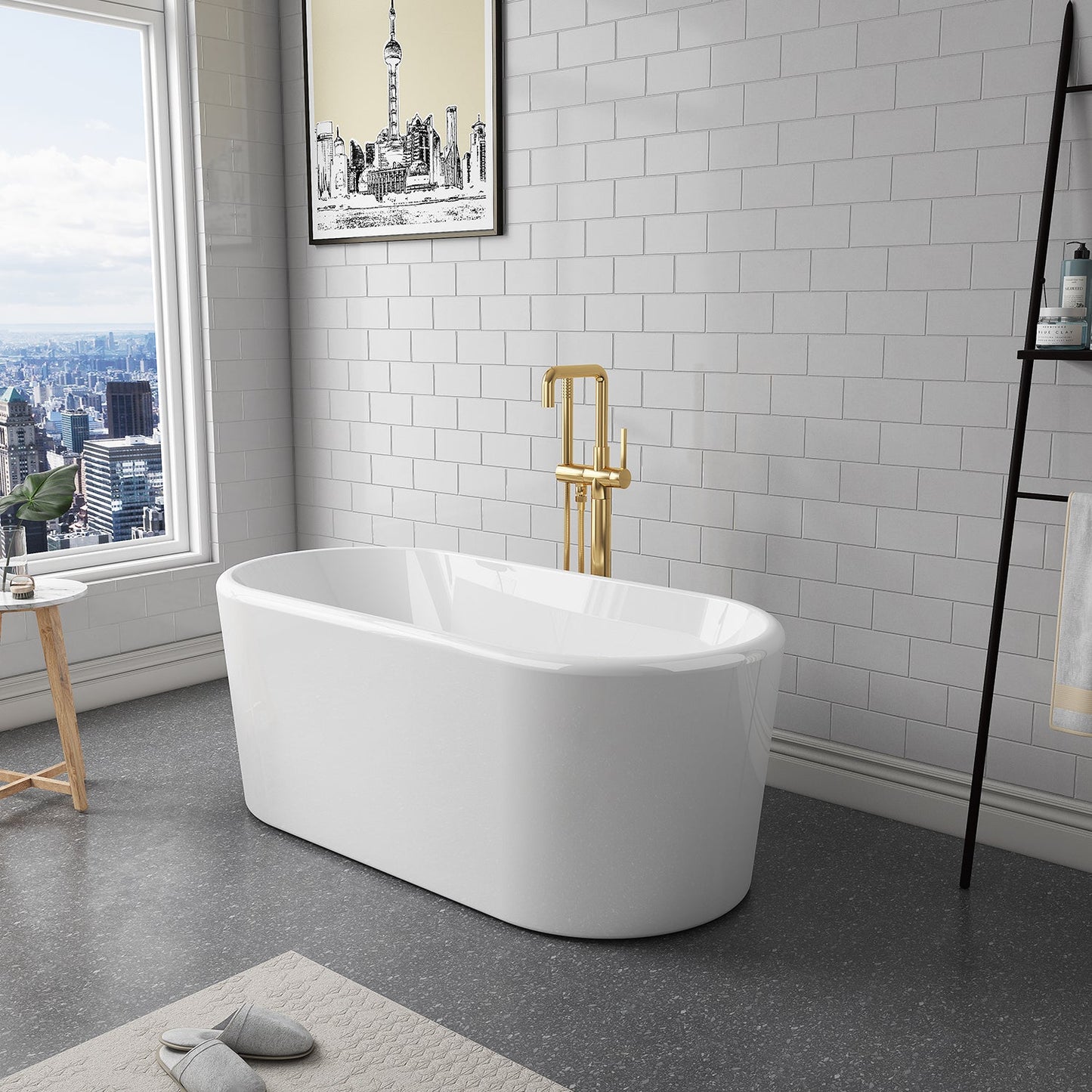Caserta 59" x 27.6" Soaking Bathtub