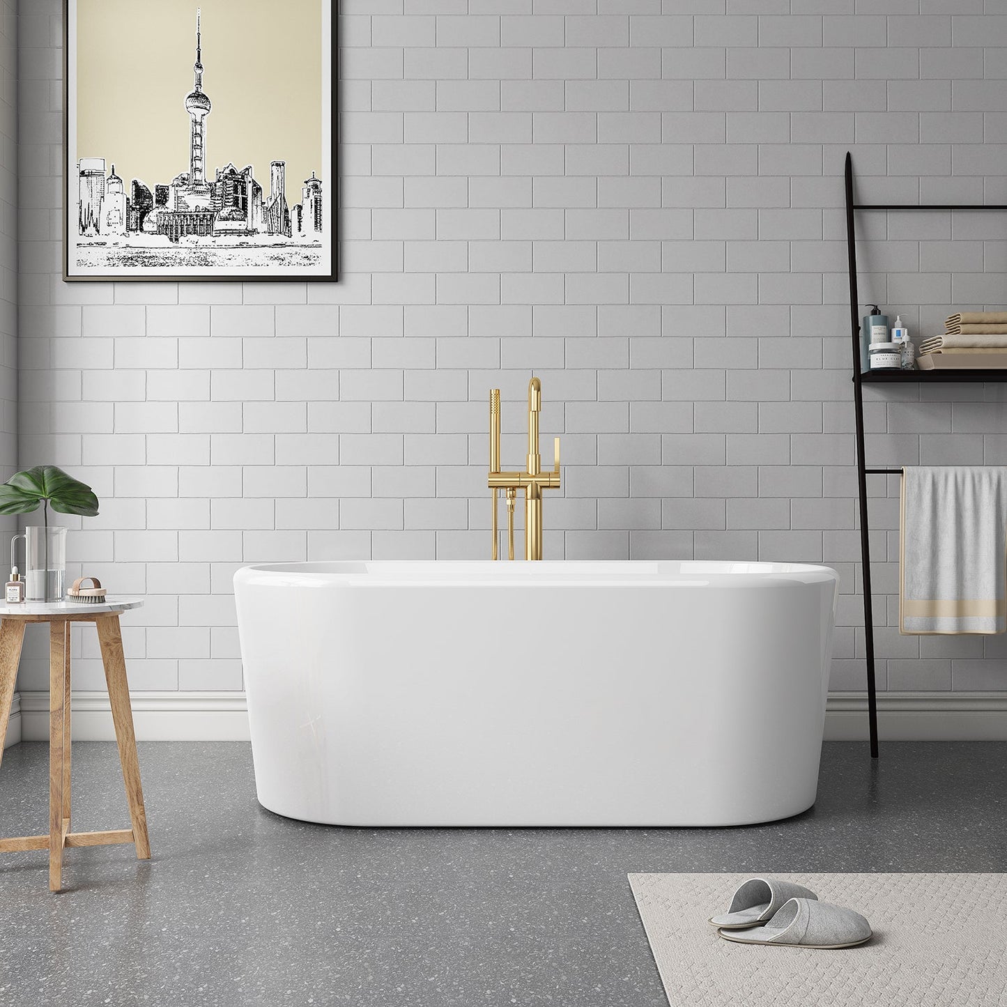 Caserta 59" x 27.6" Soaking Bathtub