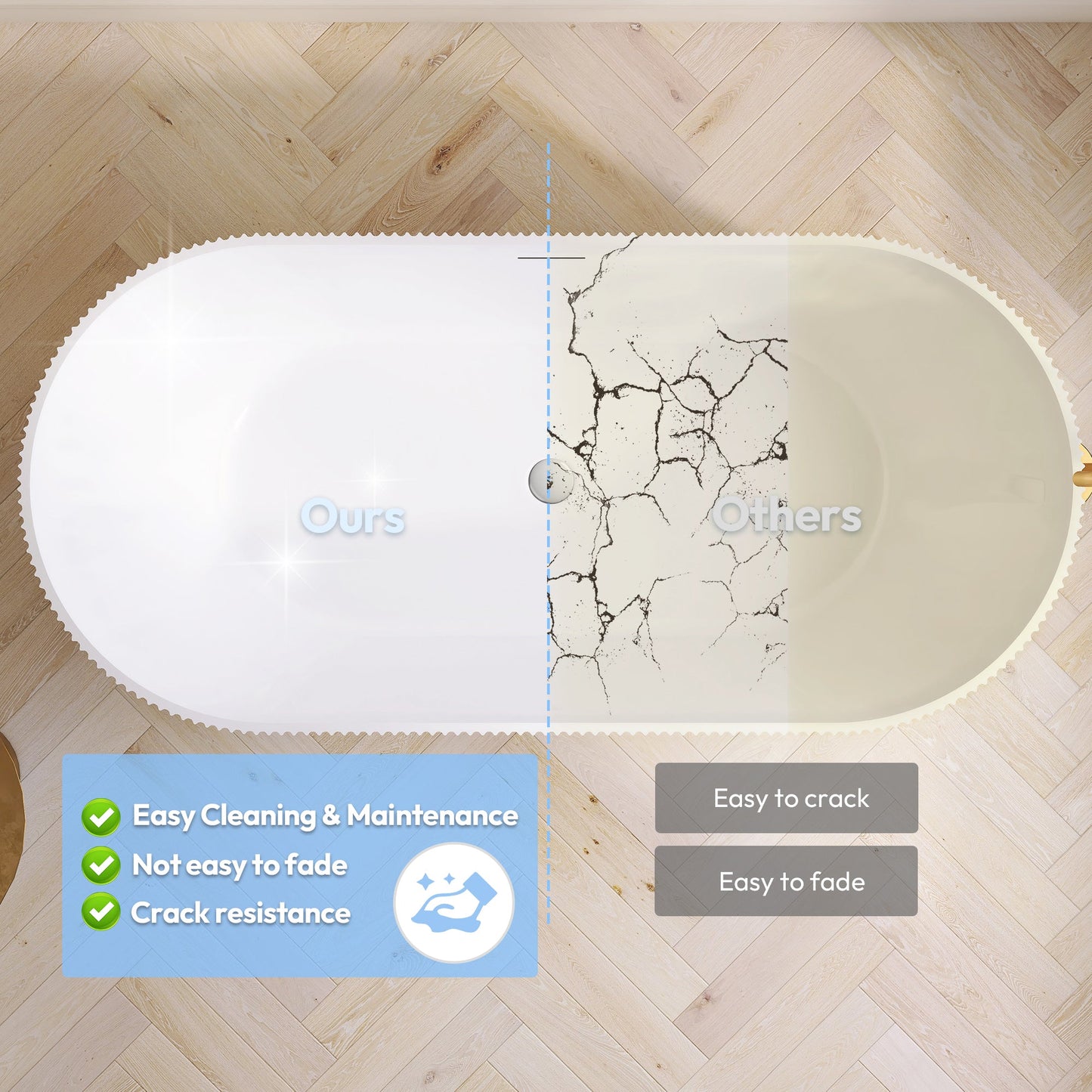 Vinnova Linyi 59.1" x 31.5" Soaking Bathtub