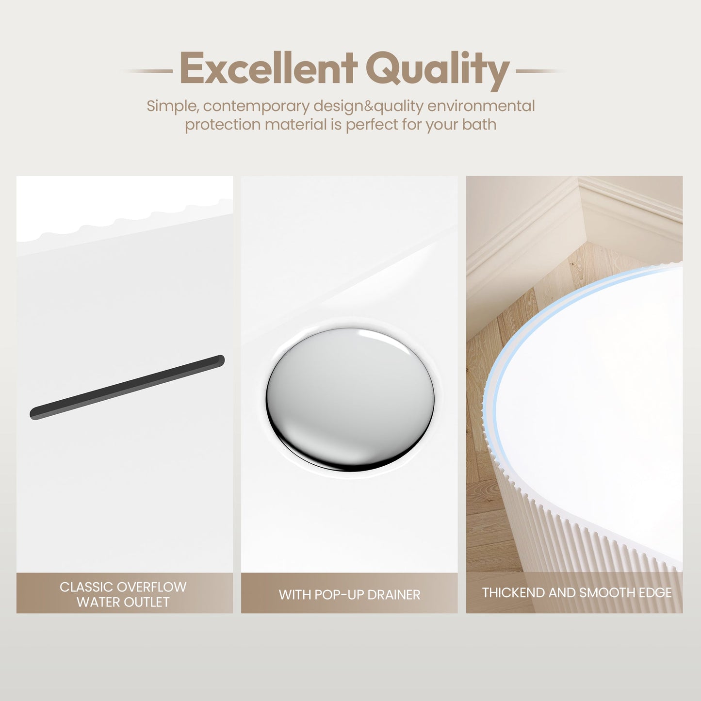 Vinnova Linyi 59.1" x 31.5" Soaking Bathtub