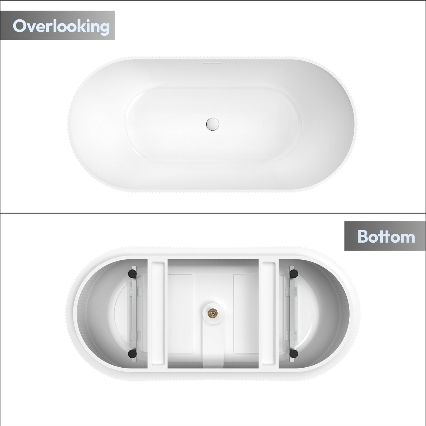 Vinnova Linyi 59.1" x 31.5" Soaking Bathtub