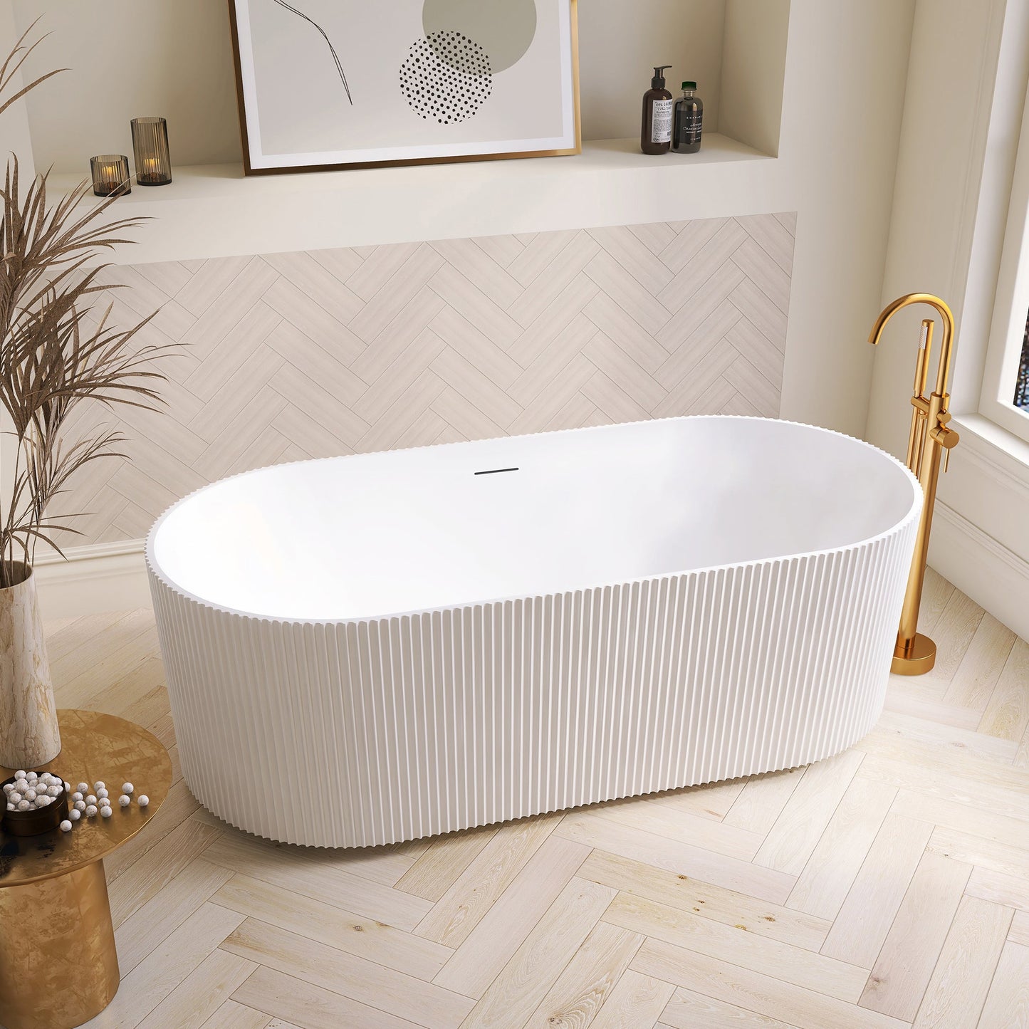 Vinnova Linyi 66.9" x 31.5" Soaking Bathtub