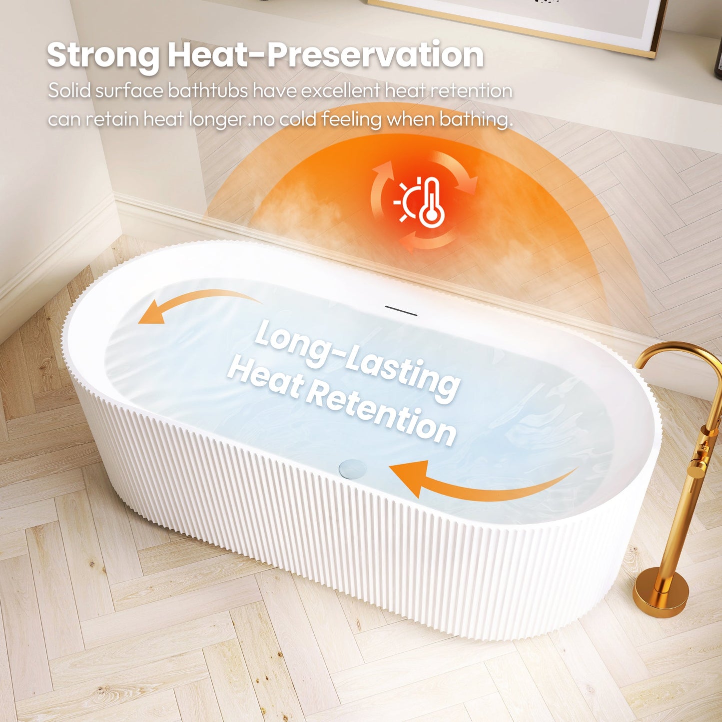 Vinnova Linyi 66.9" x 31.5" Soaking Bathtub