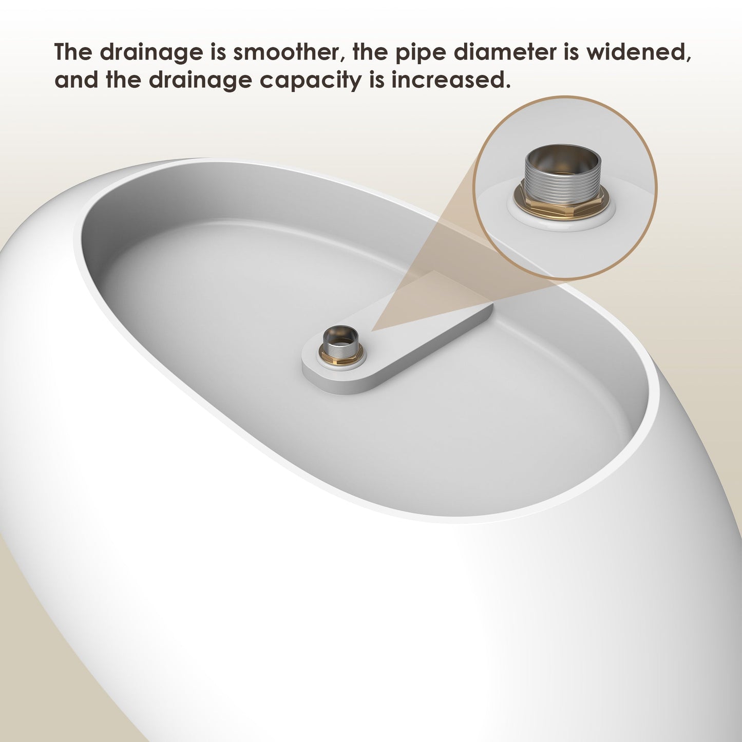 Giotto Solid Surface Soaking Bathtub in Matte White with Matte White Drain and Integrated Overflow