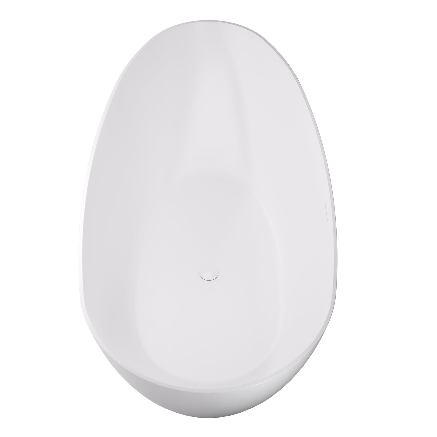 Giotto Solid Surface Soaking Bathtub in Matte White with Matte White Drain and Integrated Overflow