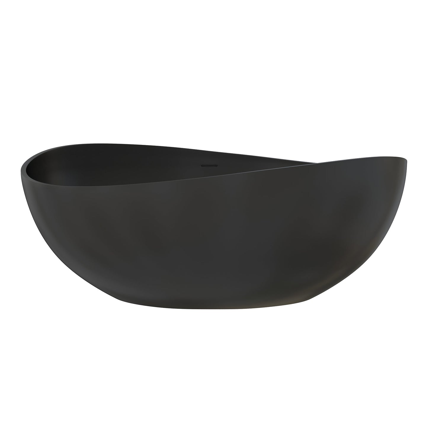 Vespa 63" x 39" Solid Surface Soaking Bathtub with Drain and Integrated Overflow