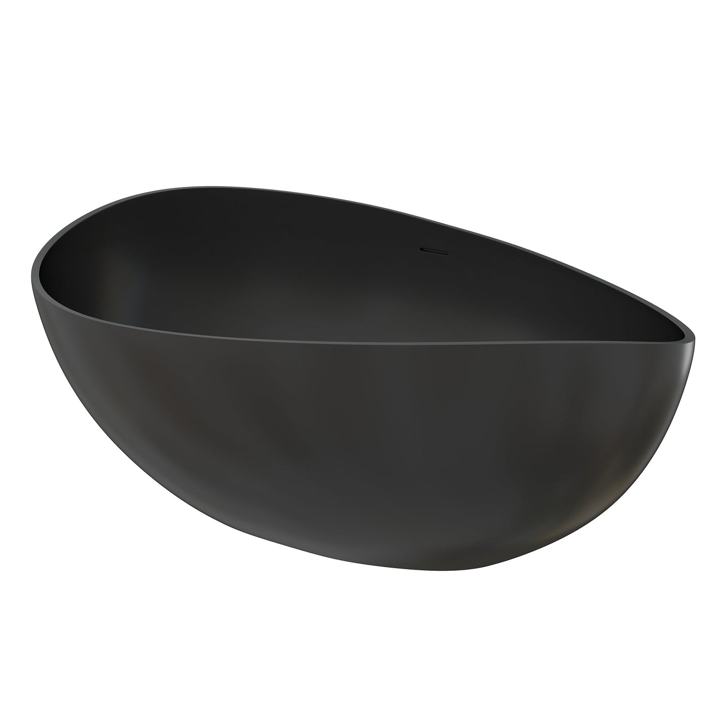 Vespa 63" x 39" Solid Surface Soaking Bathtub with Drain and Integrated Overflow