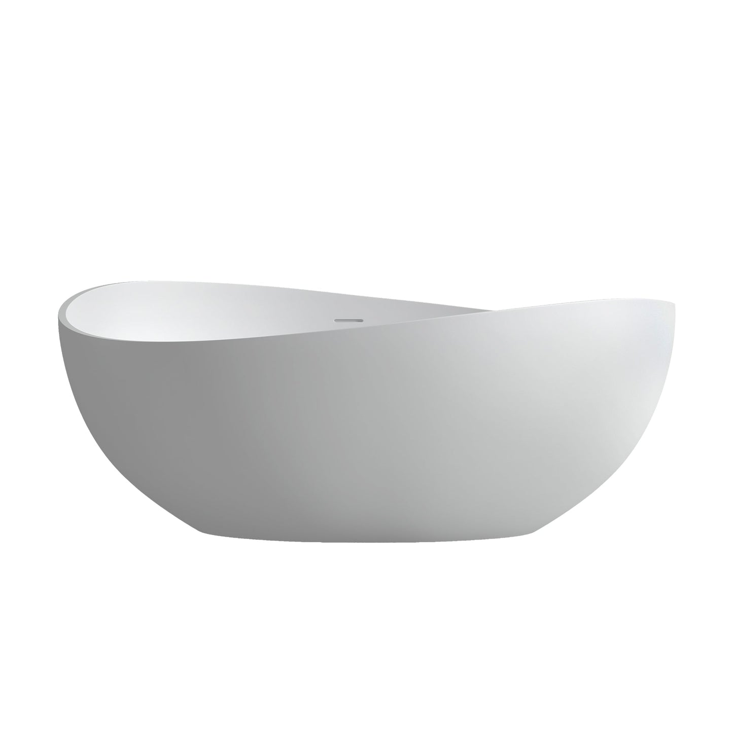 Vespa 63" x 39" Solid Surface Soaking Bathtub with Drain and Integrated Overflow