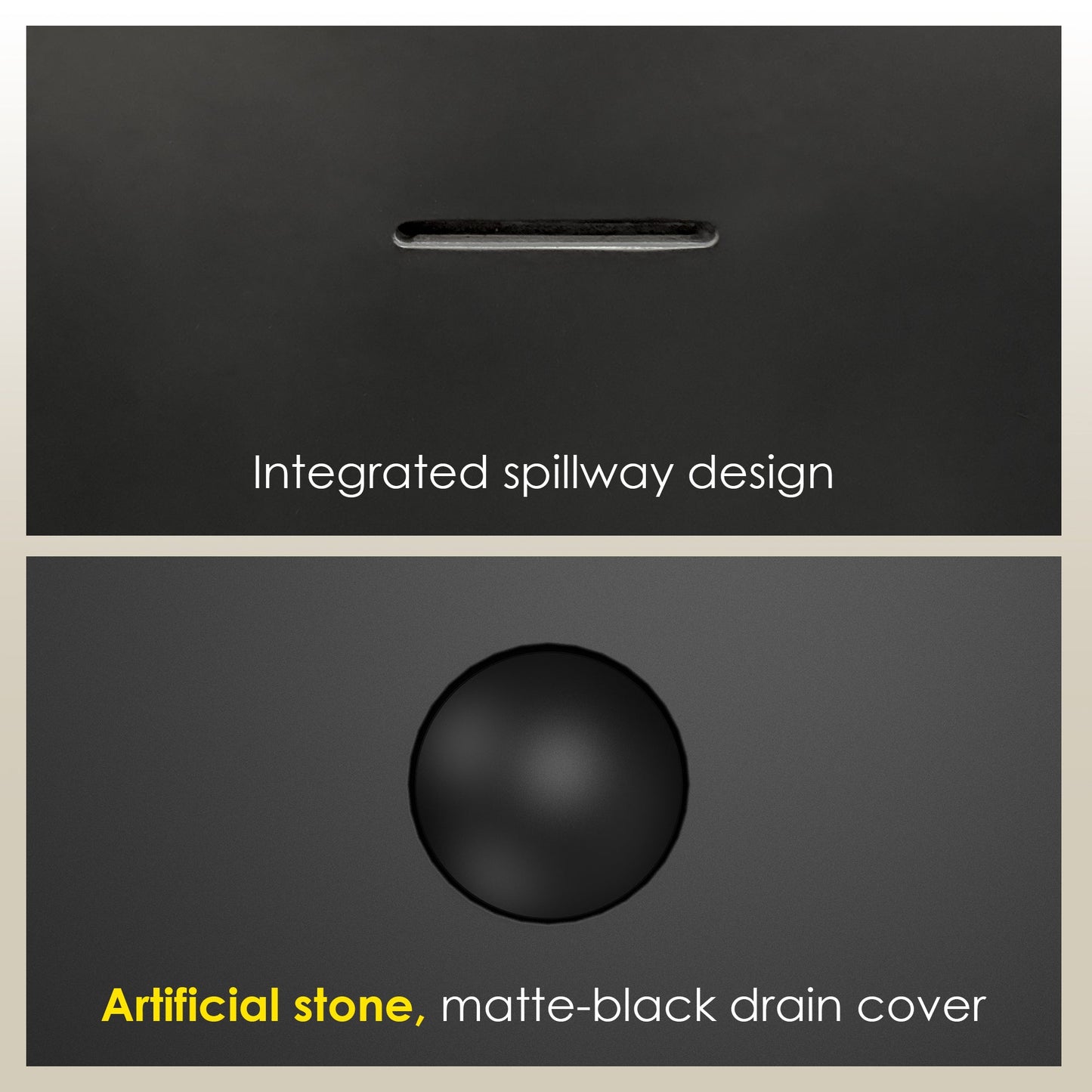 Ryder Solid Surface Soaking Bathtub with Drain and Integrated Overflow