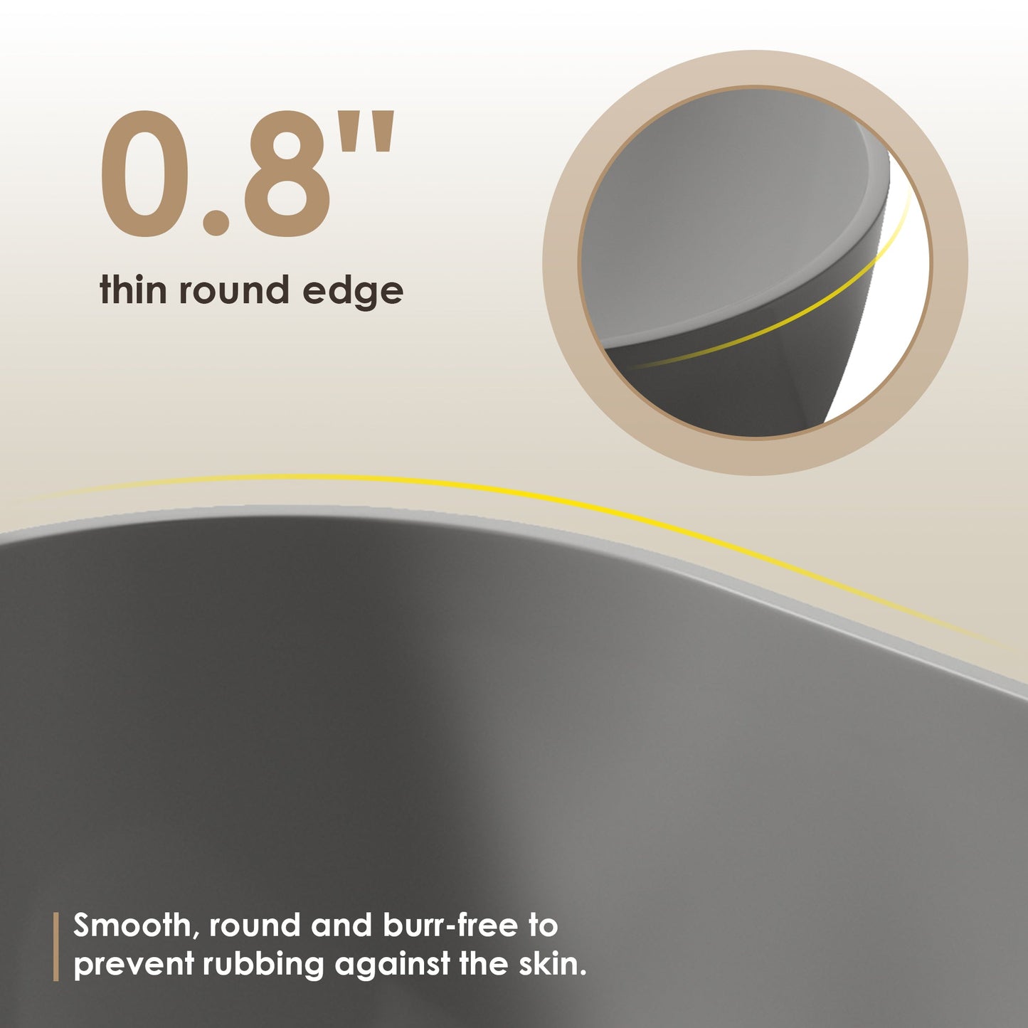 Ryder Solid Surface Soaking Bathtub with Drain and Integrated Overflow