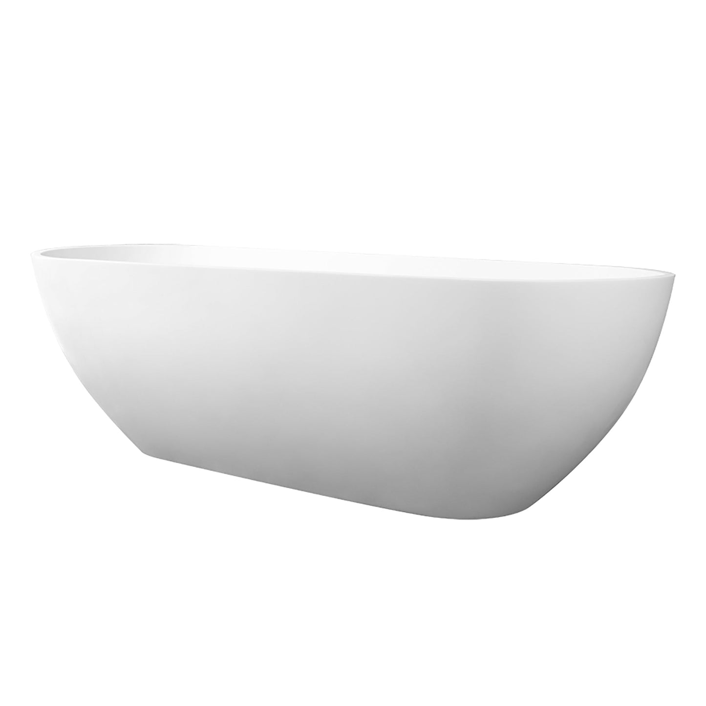 Ryder Solid Surface Soaking Bathtub with Drain and Integrated Overflow