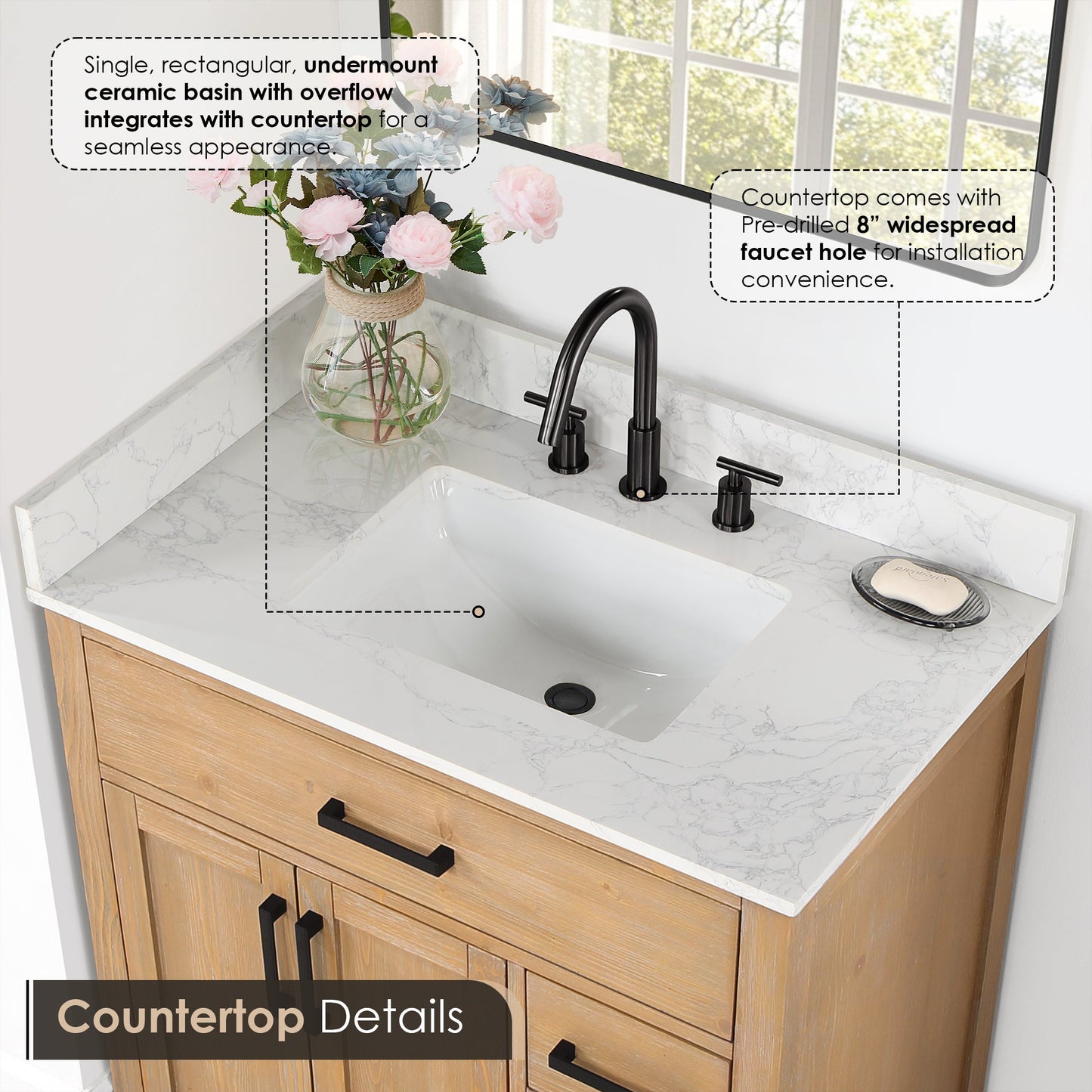 Gavino 36" Single Vanity with Top