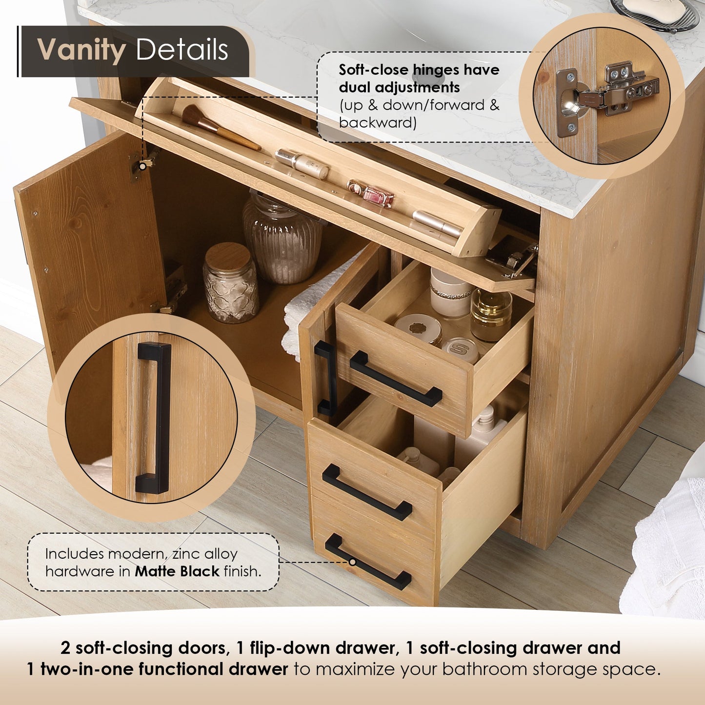 Gavino 36" Single Vanity with Top