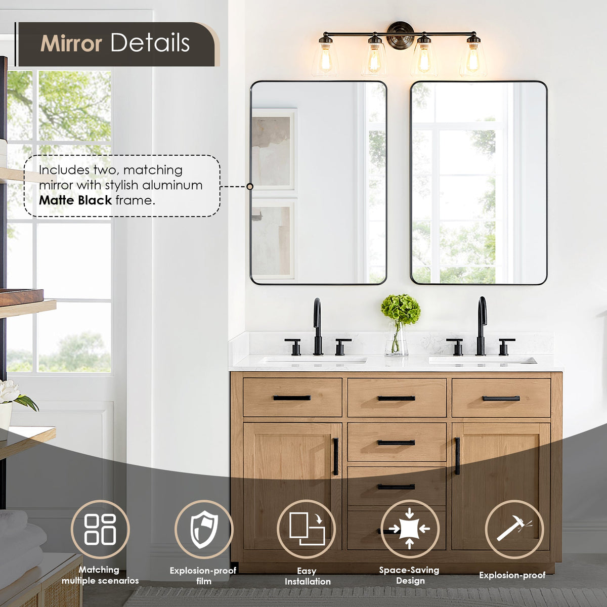 Gavino 54" double vanity with top