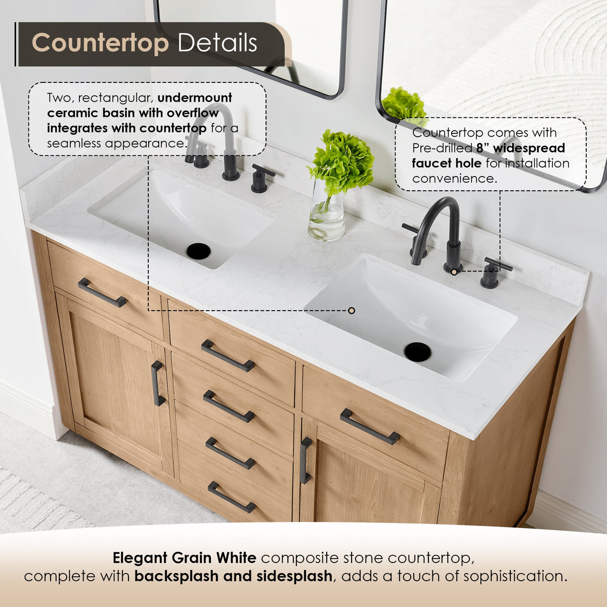 Gavino 54" double vanity with top