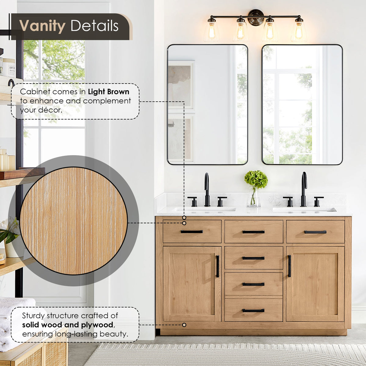 Gavino 54" double vanity with top
