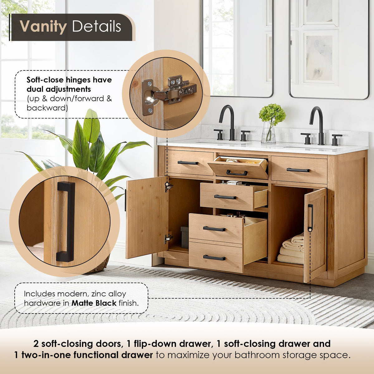 Gavino 54" double vanity with top