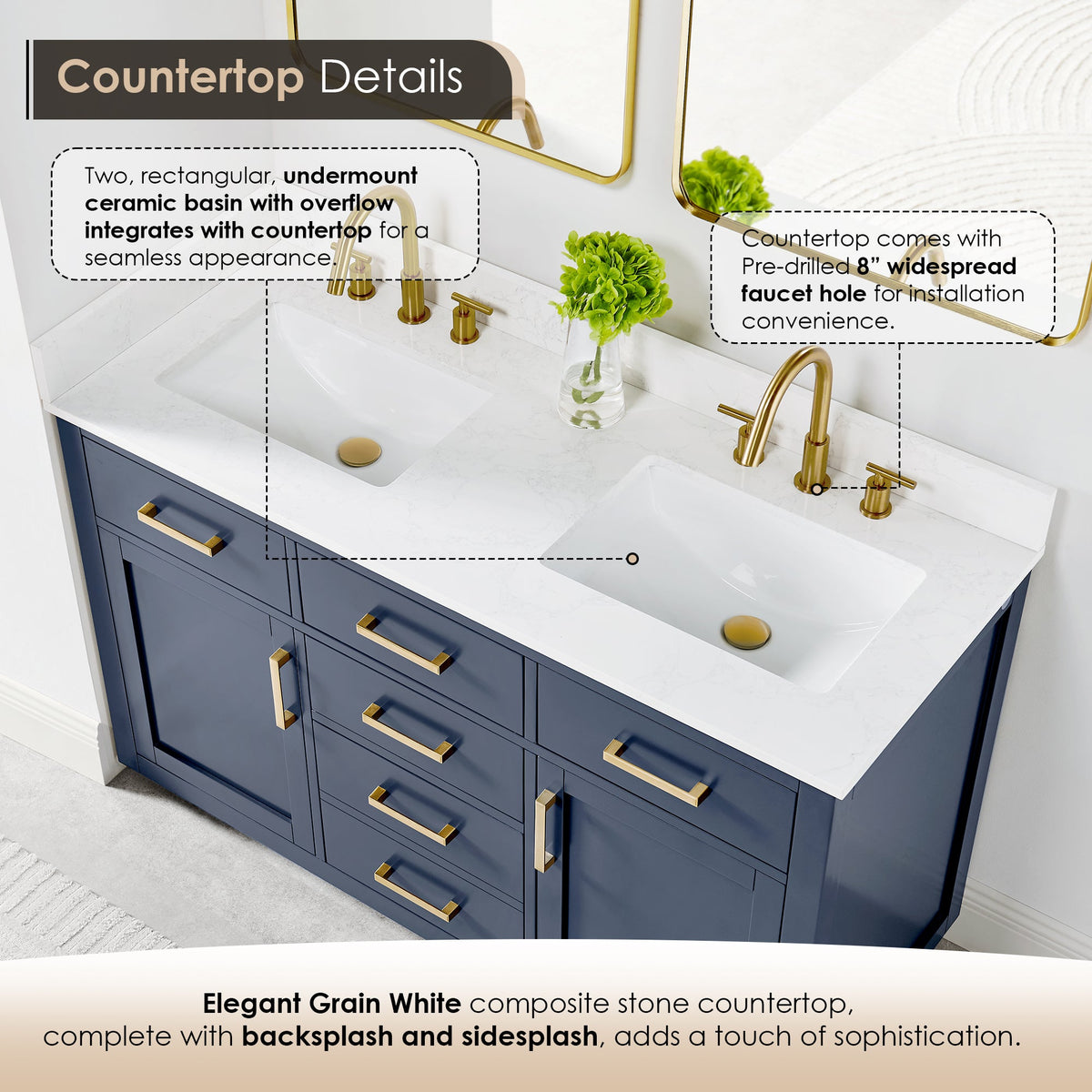 Gavino 54" double vanity with top