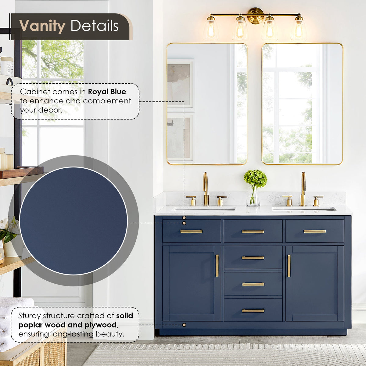 Gavino 54" double vanity with top