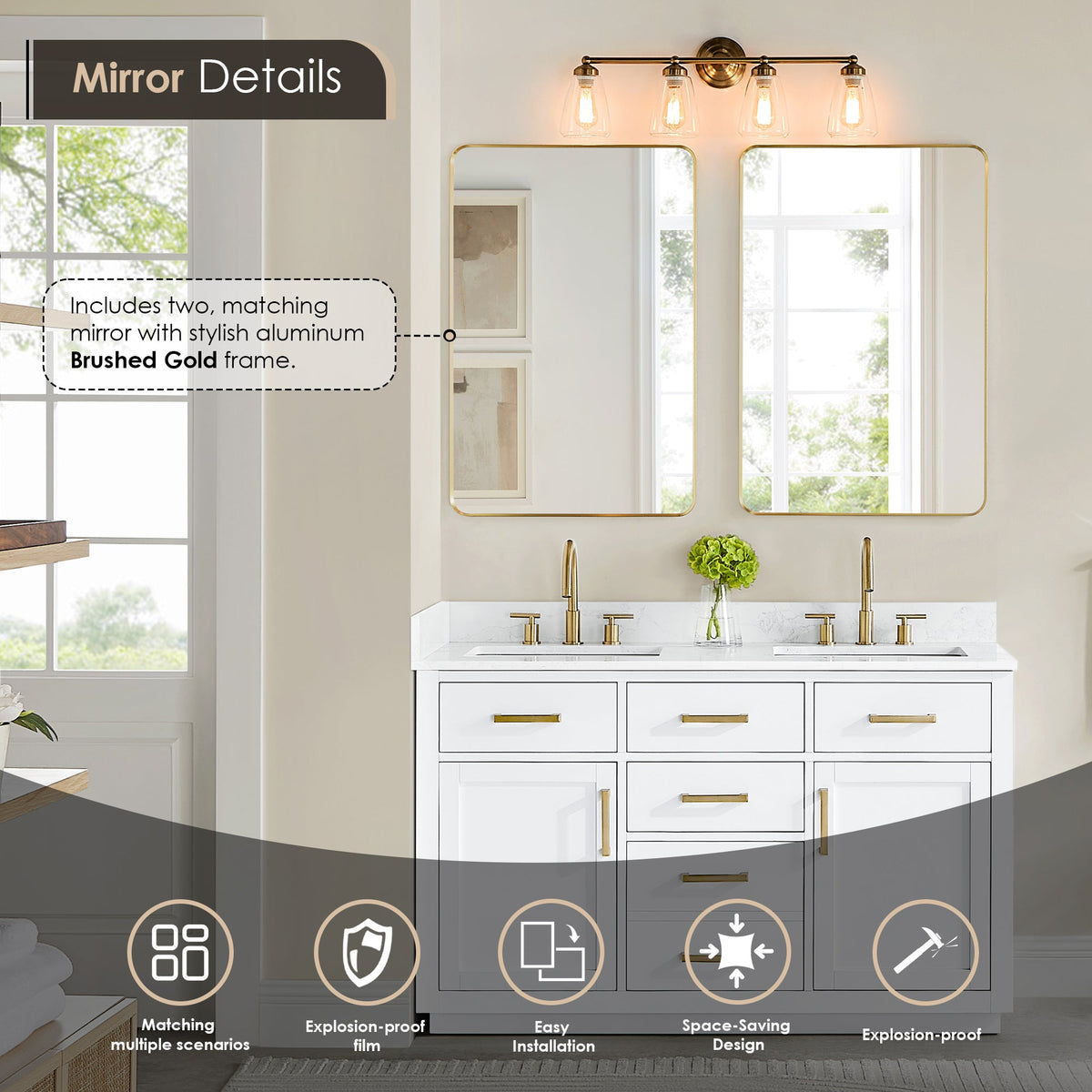 Gavino 54" double vanity with top