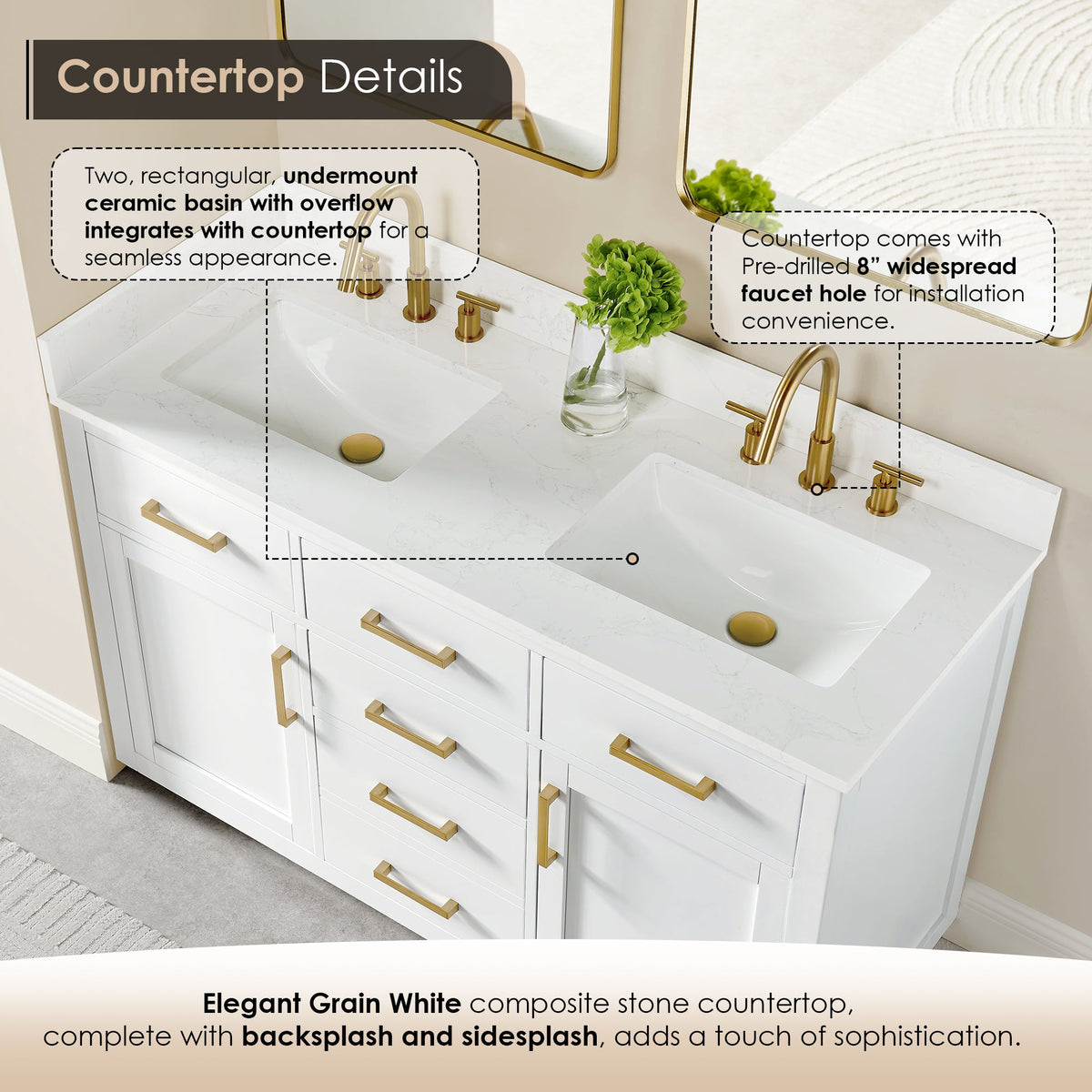 Gavino 54" double vanity with top
