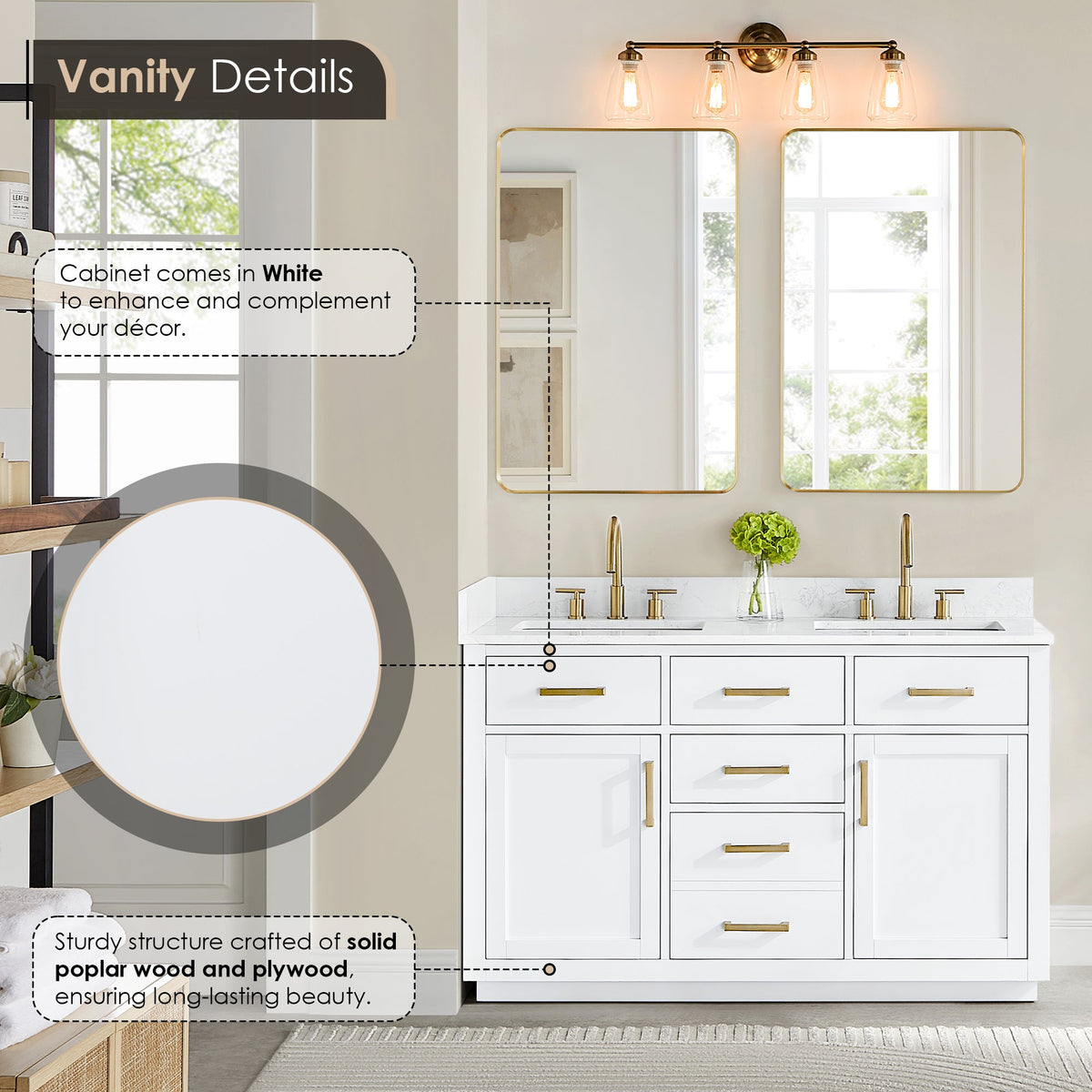 Gavino 54" double vanity with top