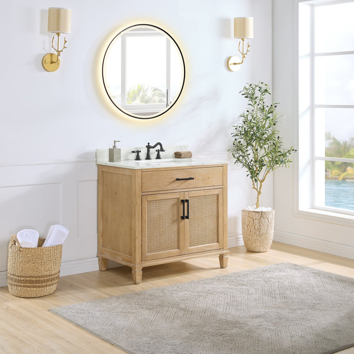 Solana 36" Single Vanity With Top