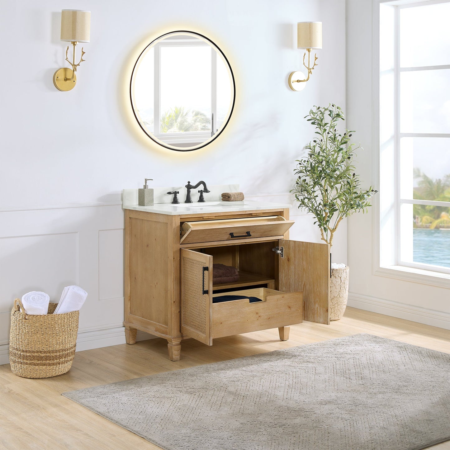 Solana 36" Single Vanity With Top