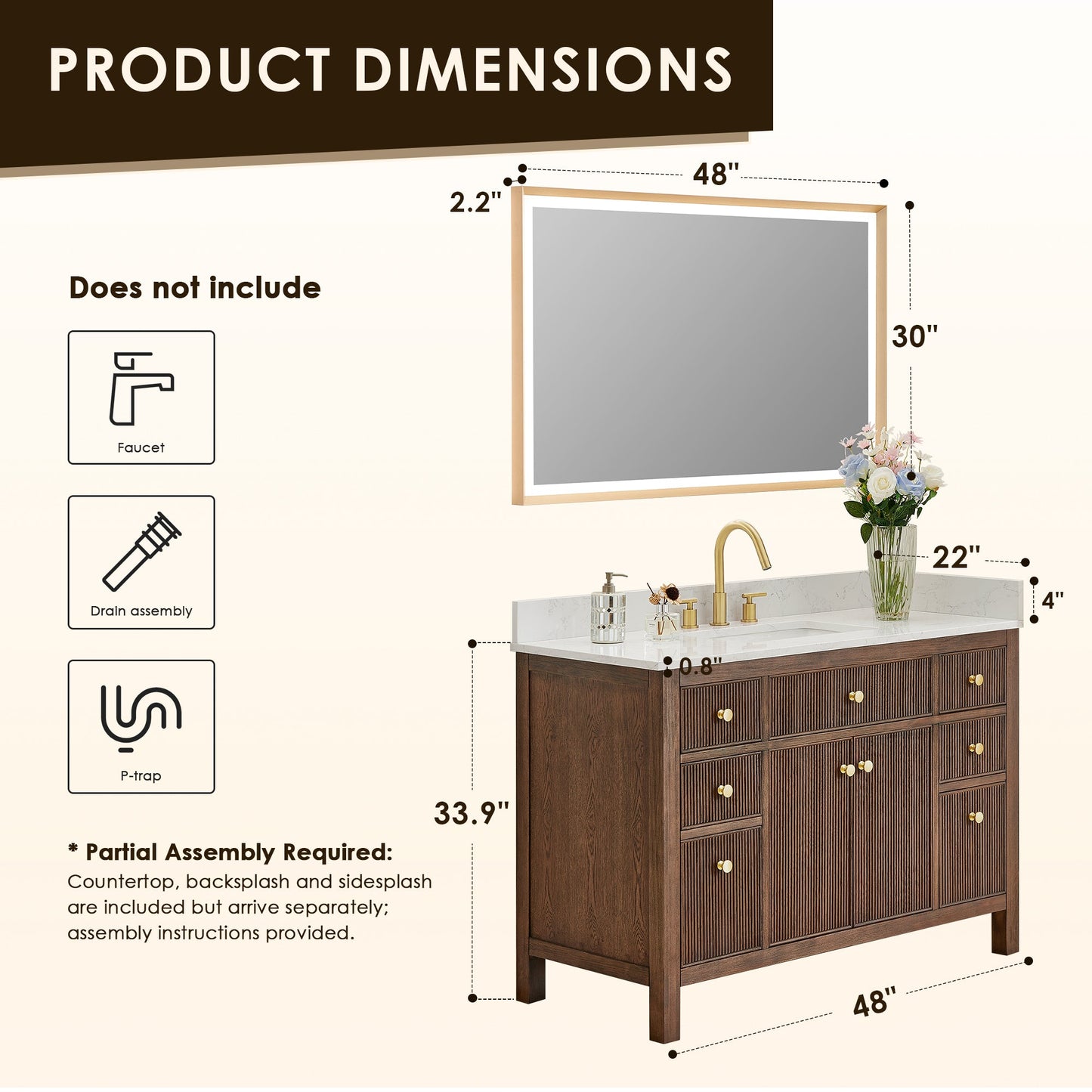 Cerrito 48" Single Vanity With Top