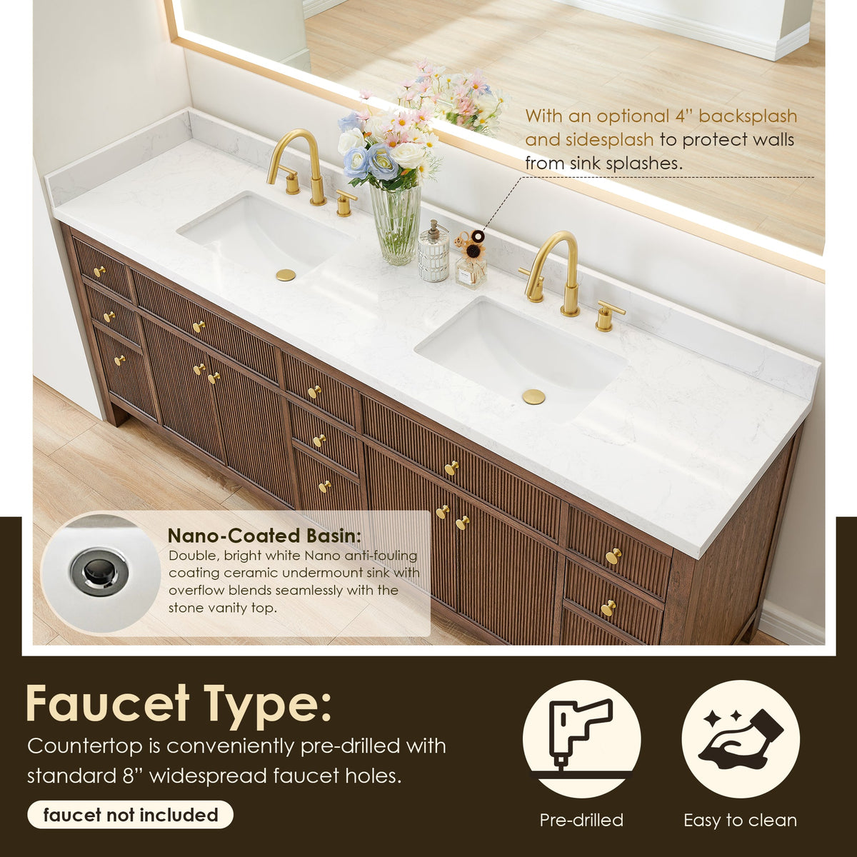 Cerrito 84" Double Vanity with Top