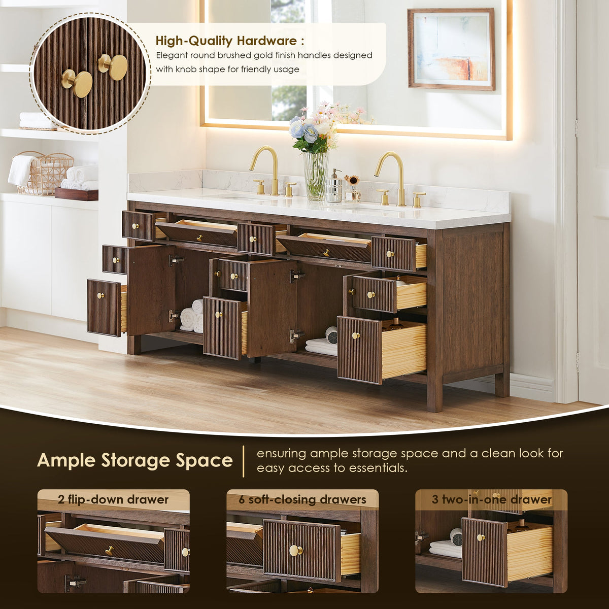 Cerrito 84" Double Vanity with Top