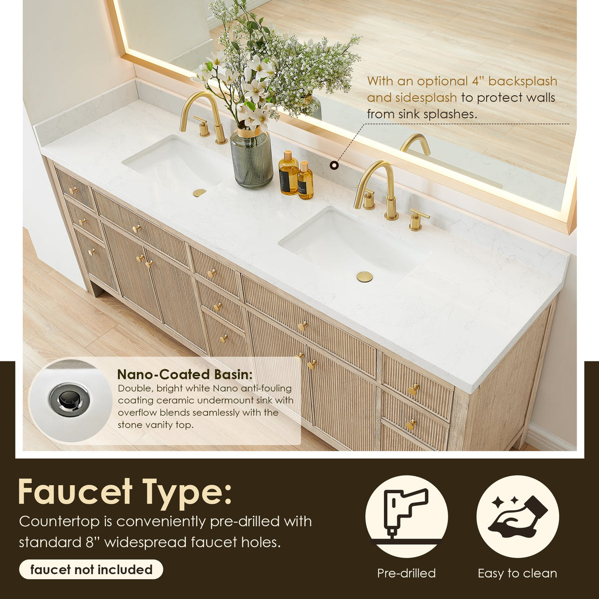 Cerrito 84" Double Vanity with Top